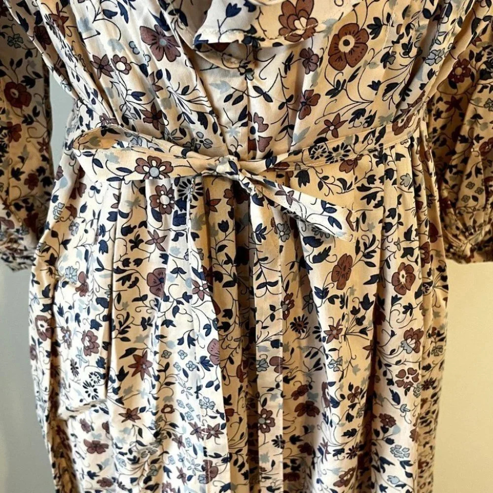 Christy Dawn The Plum Dress Size Small Sand Anemone Vine Puff Floral Ruffle  NWT - Picture 10 of 13